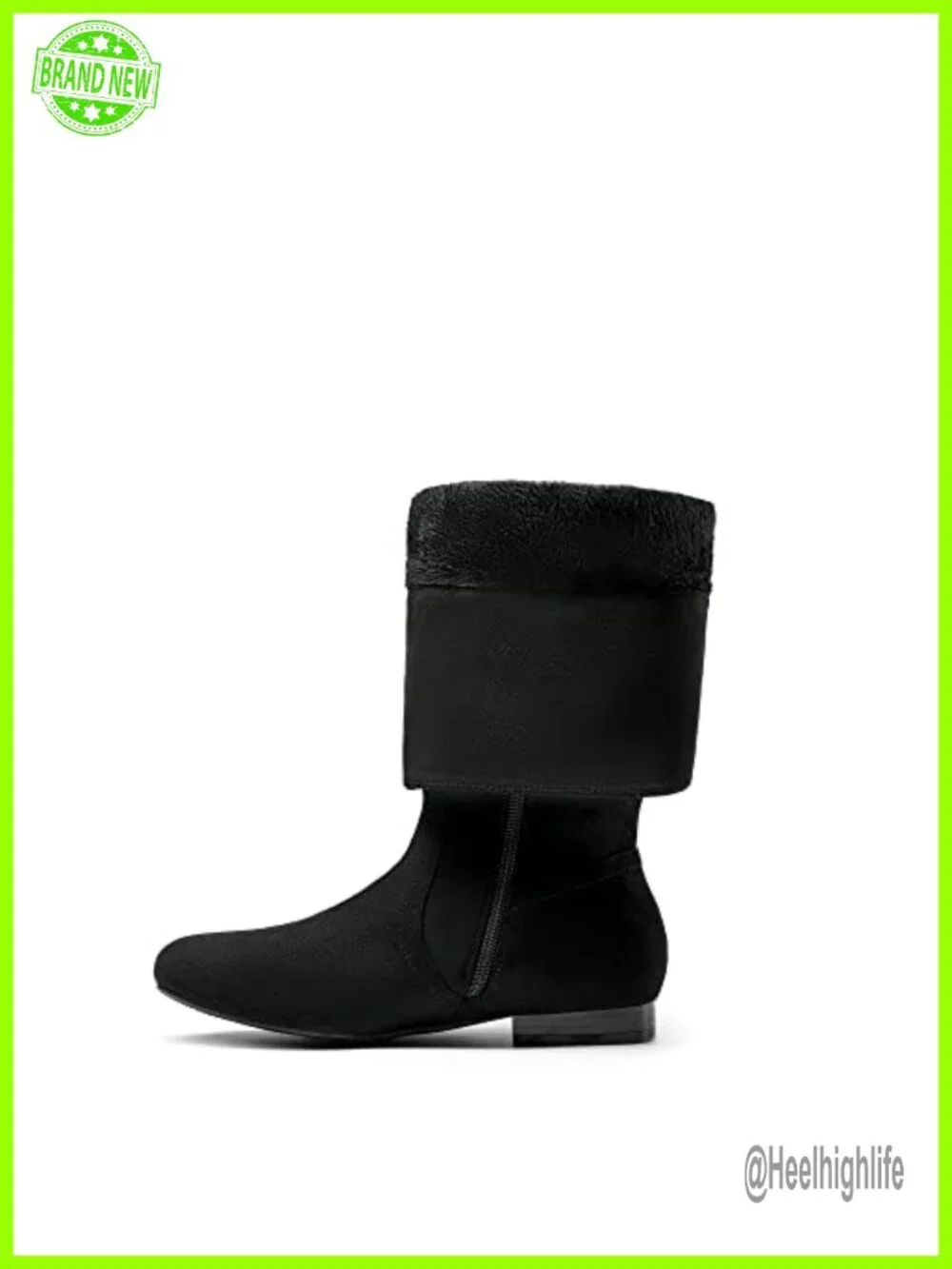 Wide Calf Knee High Pull On Boots with Faux Fur Lining